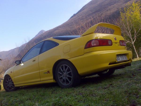1998 EDM Integra Type-R repainted Spoon Yellow and custom rear bumper