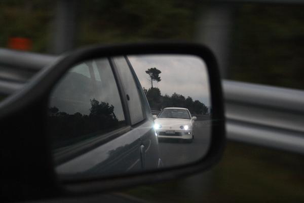 EDM Integra Type-r in the rear view mirror