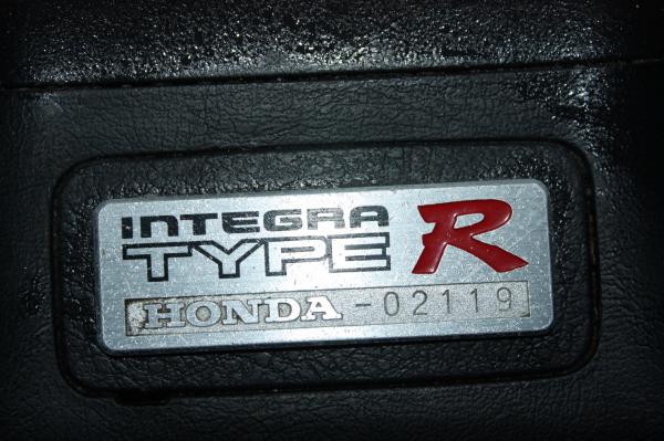 EDM Integra Type-R interior center console badge number 02119