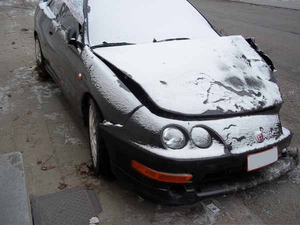 EDM Integra Type R front end crash