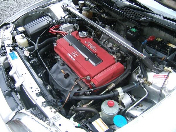Satin Silver metallic 1998 JDM Integra Type R engine bay