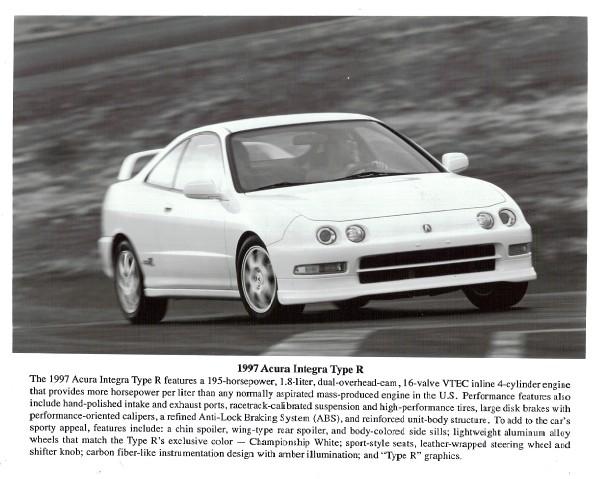 1997 Acura Integra Type-R Press Vehicle Front End