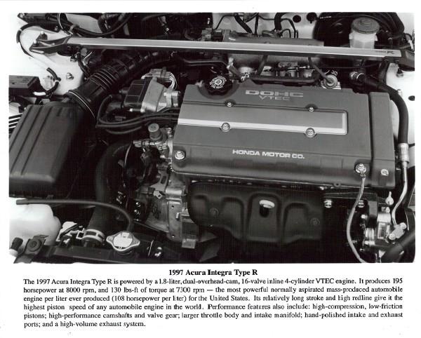 1997 Acura Integra Type-R Press Vehicle Engine compartment