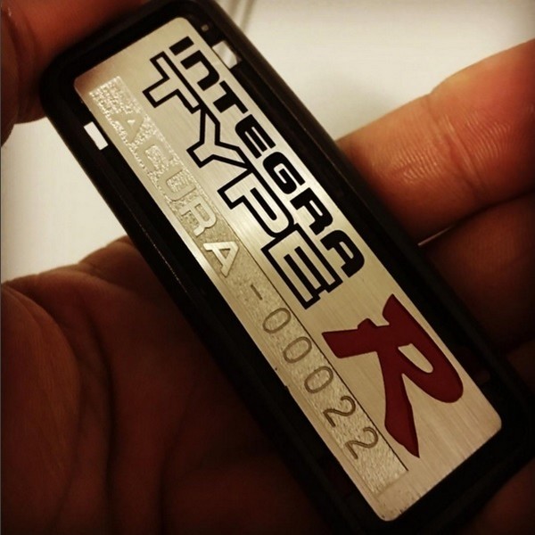 1997 Acura Integra Type-R arm rest badge number