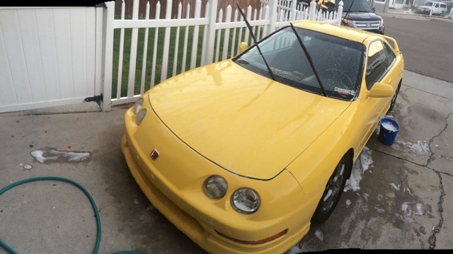 Phoenix Yellow 2000 Integra Type-R getting washed