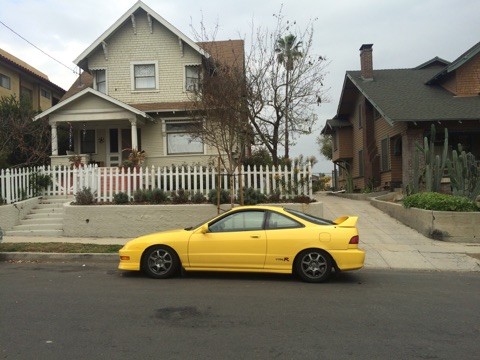 Phoenix Yellow 2000 Integra Type-R parked on the street