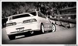 Black and white photo of Phoenix Yellow Integra Type-r