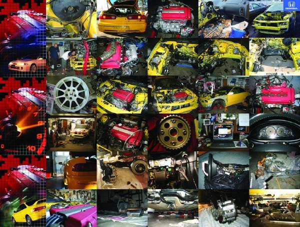 collage of rebuilt integra type r