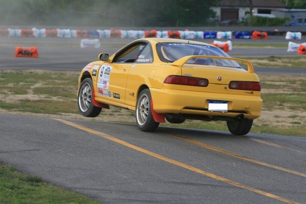 Phoenix Yellow 2000 Acura Integra Type-r jumping