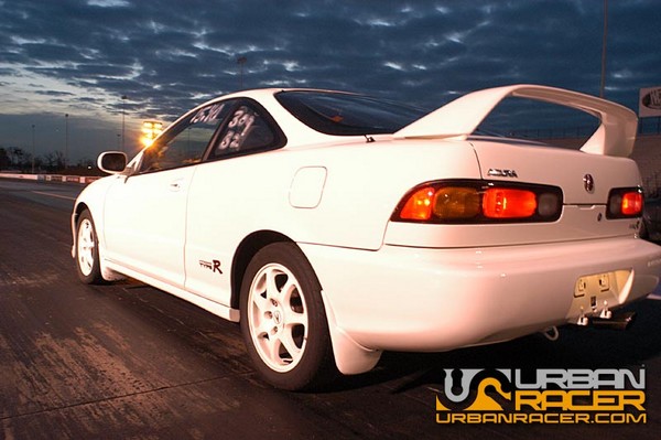 1997 Integra Type-R championship white at the drag strip