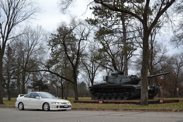 1997 Acura Integra Type-R with a tank