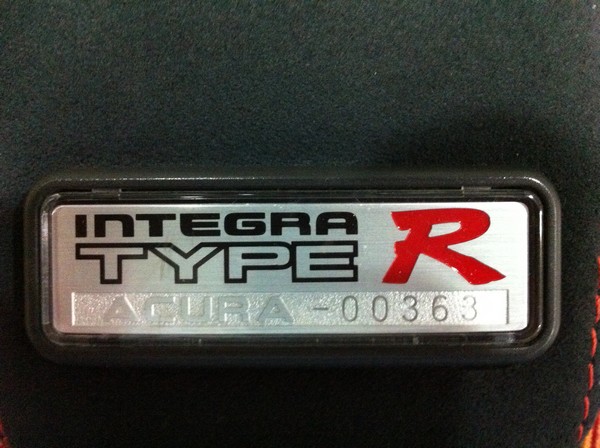 1997 Acura Integra Type-R arm rest badge
