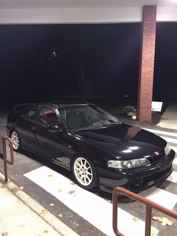 Black 2001 Acura Integra Type-R white jdm wheels