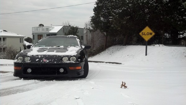 2001 Nighthawk Black Pearl Integra Type-R in the snow