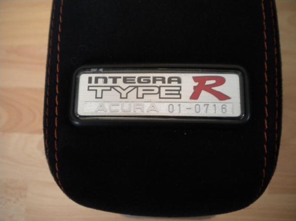 2001 Acura Integra Type-R badge number #01-0716