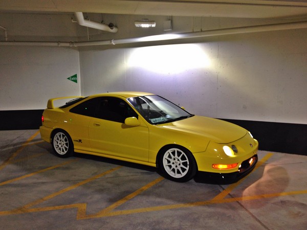 2001 Phoenix Yellow Integra typeR white jdm rims