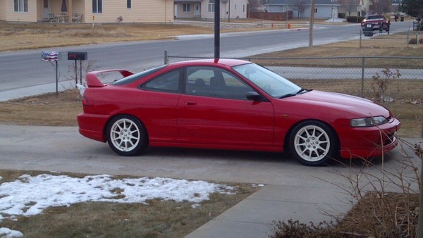 2001 Acura Integra type-r painted 'new formula red' with JDM front.
