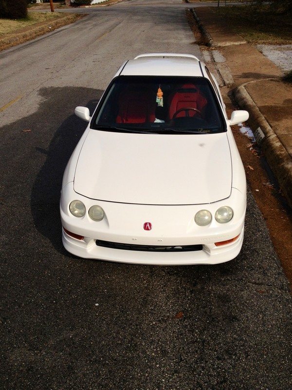 1998 championship white Acura Integra Type-R with red JDM DC2 Recaro seats