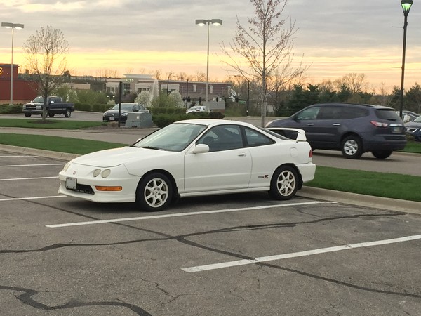 1998 Championship white Acura Integra Type-R parking lot