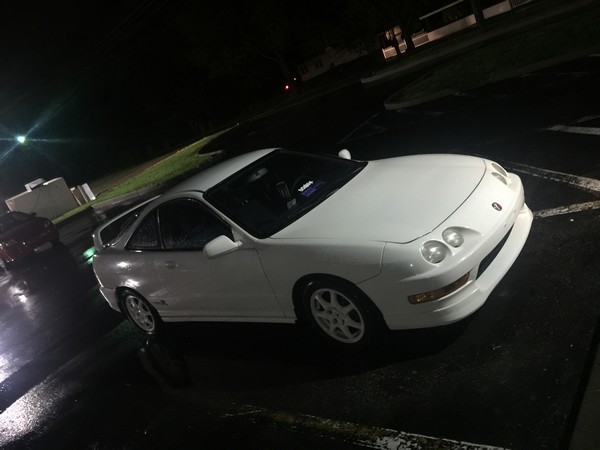 1998 Champ white Acura Integra Type-R night time