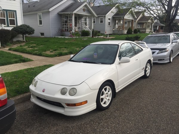 1998 Championship white Acura Integra Type-R parallel parked