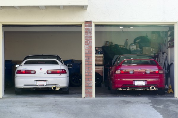 1998 Championship White Integra Type R with GSR in garage