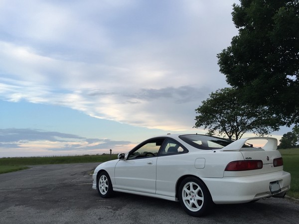 OEM 1998 Championship White Integra Type-R drivers side and rear