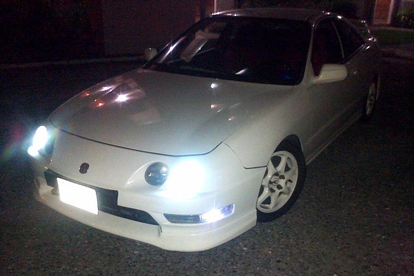 Championship White Integra Type-R at night