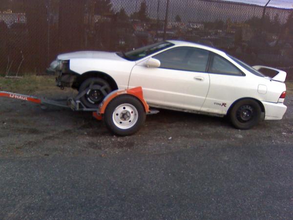 1998 Integra Type-R shell being towed