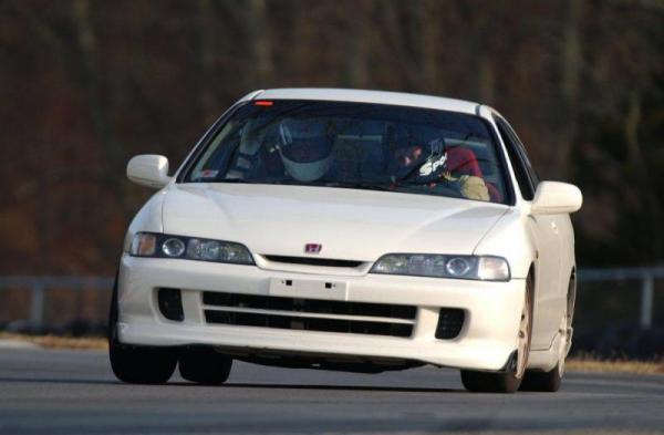 1998 championship white Acura Integra Type tracking/racing