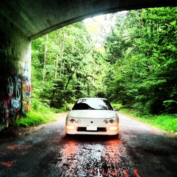 98 Integra type-r under a bridge